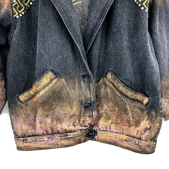 MANDALA STUDDED 1990’S VINTAGE TRUCKER JACKET - Picture 9 of 16